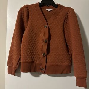 Size Medium (8/10) Time & Tru Quilted Button-Up Cardigan